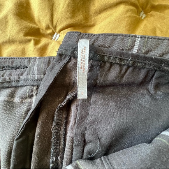 Free People High Rise Plaid Ankle Pants in Charcoal Gray 0 2 - Picture 3 of 4